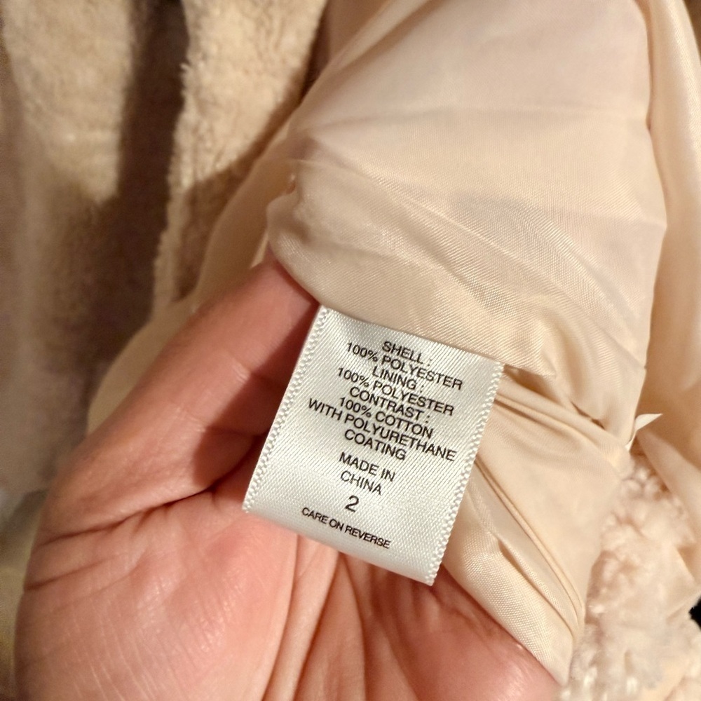 Xolani Faux Leather Patch Sherpa Coat - Picture 7 of 10